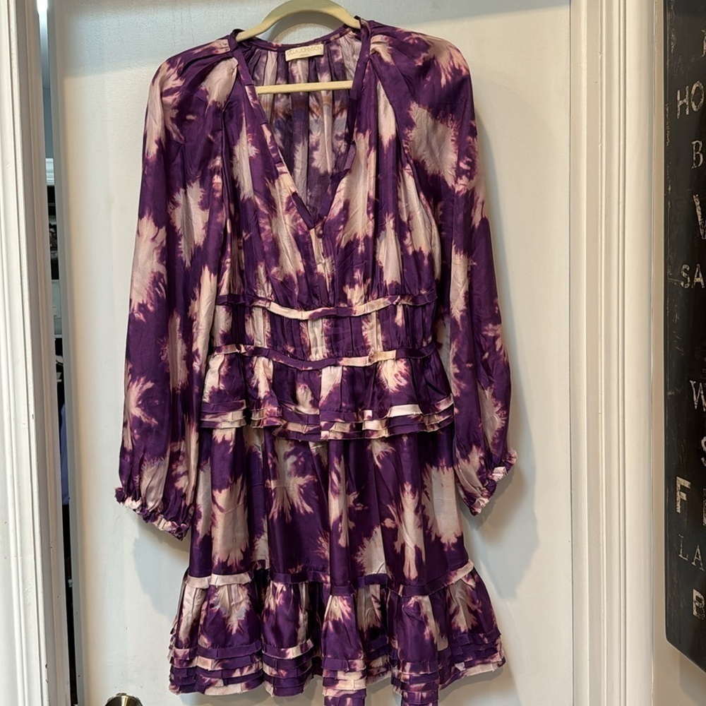 Ulla Johnson Emery Silk Tiered Ruffle Dress 10 - Picture 4 of 8